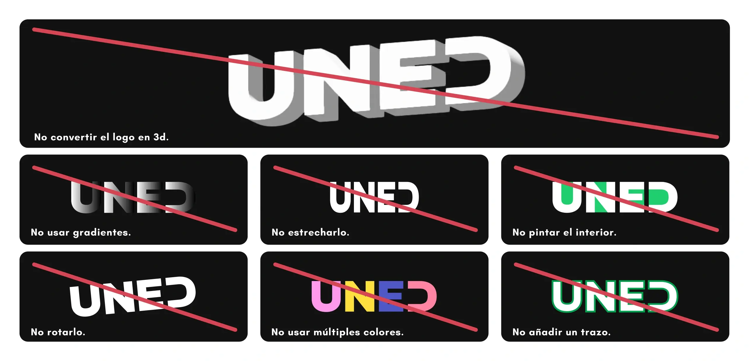 Prohibiciones de uso del logo UNED